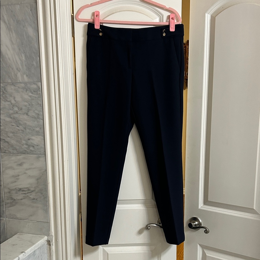 LOFT Marisa Navy Straight Leg Pants size 4